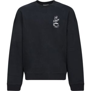 Maison Kitsuné, Heren, Sweatshirts & Hoodies, Zwart, Maat: S Katoen,
