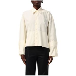 MM6 Maison Margiela, Dames, Blouses & Shirts, Wit, Maat: S Katoen,