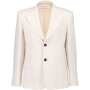 Valentino Garavani, Heren, Jassen, Beige, Maat: XL Linnen,