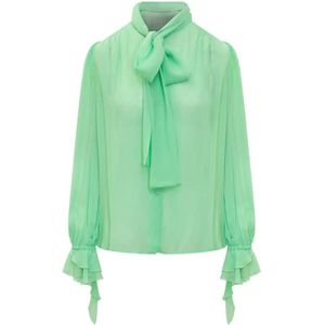 Pinko, Dames, Blouses & Shirts, Groen, Maat: M Viscose,