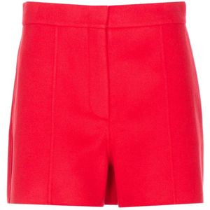 Sportmax, Dames, Korte broeken, Rood, Maat: XS Wol,