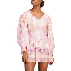 Loveshackfancy, Dames, Jurken, Roze, Maat: 2XS Zijde,