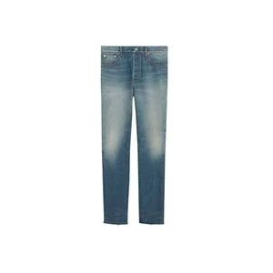 Gucci Mid-rise straight-leg gewassen jeans , Blue , Dames , Maat: W34