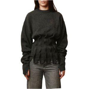 Atomofactory, Dames, Truien, Grijs, Maat: XS Wol,