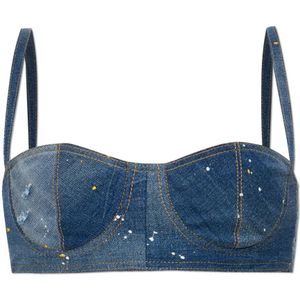 Dsquared2, Dames, Tops, Blauw, Maat: XS Denim,