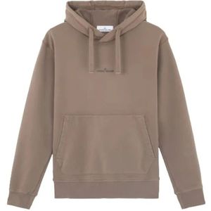 Stone Island, Heren, Sweatshirts & Hoodies, Bruin, Maat: S Katoen,