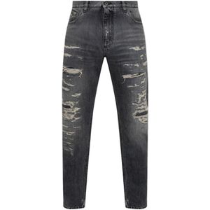 Dolce & Gabbana, Heren, Jeans, Zwart, Maat: M Katoen,