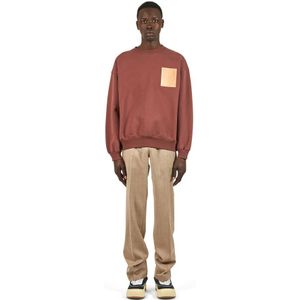 Philippe Model - Crewneck Sweatshirt - Bruin - Katoen - Rubber Patches