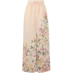 Zimmermann, Dames, Broeken, Beige, Maat: L Linnen,