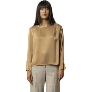Kocca, Dames, Blouses & Shirts, Bruin, Maat: L Zijde,