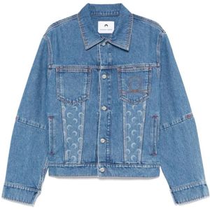 Marine Serre, Heren, Jassen, Blauw, Maat: L Katoen,