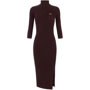 Elisabetta Franchi, Dames, Jurken, Bruin, Maat: XS