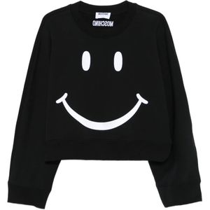 Moschino, Dames, Sweatshirts & Hoodies, Zwart, Maat: XS