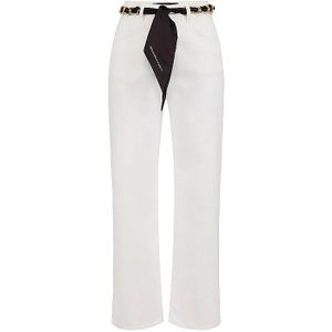 Elisabetta Franchi, Dames, Jeans, Wit, Maat: W25 Katoen,
