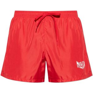 Moschino, Heren, Badkleding, Rood, Maat: XS Poliester,