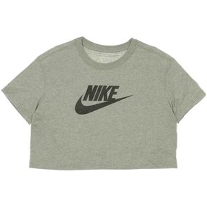 Nike - Crop Icon Tee - Donkergrijze Melange - 100% Katoen