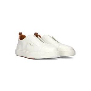Santoni Witte Sneakers , White , Heren , Maat: 43 1/2 EU