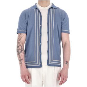 Drumohr, Heren, Overhemden, Blauw, Maat: M Katoen,