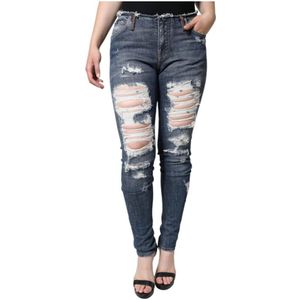 Dolce & Gabbana - Middelhoge Stretch Jeans - Wit - Gescheurd - Katoen