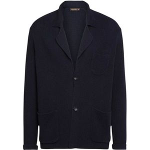 Oscar Jacobson, Heren, Truien, Blauw, Maat: S Katoen,