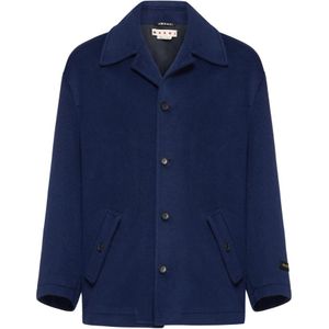 Marni, Heren, Jassen, Blauw, Maat: L Mohair,