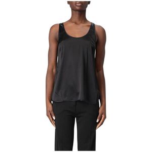 Pinko, Dames, Tops, Zwart, Maat: 2XS Zijde,