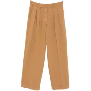 Forte Forte, Dames, Broeken, Bruin, Maat: M Katoen,
