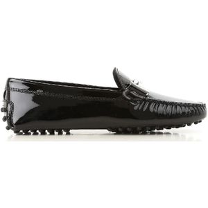 Tod's Leren Mocassins met Metalen Gesp , Black , Dames , Maat: 38 EU