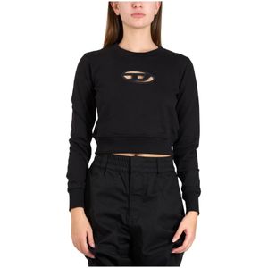 Diesel, Dames, Sweatshirts & Hoodies, Zwart, Maat: L Katoen,
