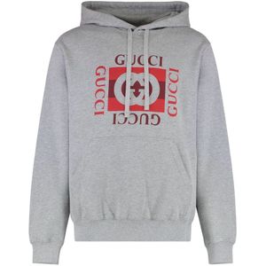 Gucci, Heren, Sweatshirts & Hoodies, Grijs, Maat: S Katoen,