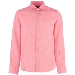 Paul & Shark, Heren, Overhemden, Rood, Maat: 3XL Linnen,