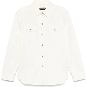 Tom Ford, Heren, Jassen, Wit, Maat: L Katoen,