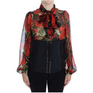 Dolce & Gabbana, Dames, Blouses & Shirts, Veelkleurig, Maat: 3XS Brokaat,