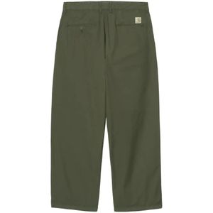 Carhartt Wip, Heren, Broeken, Groen, Maat: W32 Katoen,