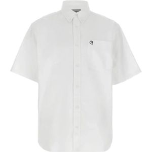 Carhartt Wip, Heren, Overhemden, Wit, Maat: L