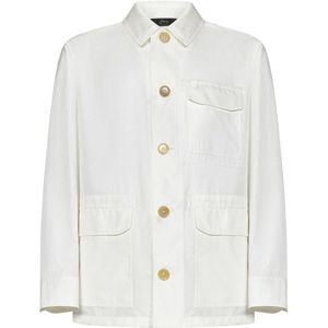 Brioni, Heren, Overhemden, Wit, Maat: XL Zijde,