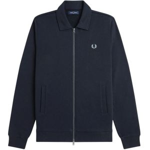 Fred Perry - Sweatshirt - Blauw - Heren - Met Rits en Logo