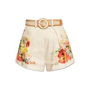 Zimmermann Linnen shorts , Beige , Dames , Maat: XS