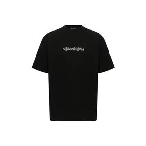 Balenciaga Vintage Jersey T-Shirt , Black , Heren , Maat: M