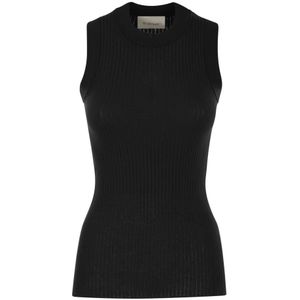 Sportmax, Dames, Tops, Zwart, Maat: XS Katoen,