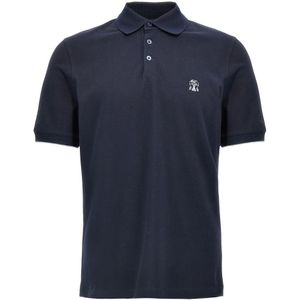 Brunello Cucinelli, Heren, Tops, Blauw, Maat: L Katoen,