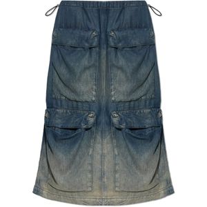Diesel, Dames, Rokken, Blauw, Maat: L Denim,