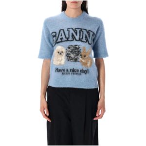 Ganni, Dames, Truien, Blauw, Maat: S Wol,