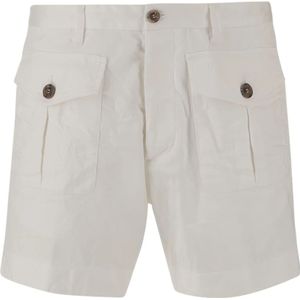 Dsquared2, Heren, Korte broeken, Wit, Maat: L Katoen,