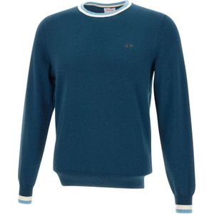 Sun68, Heren, Truien, Blauw, Maat: S Katoen,