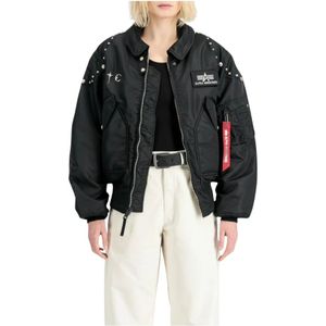 Alpha Industries, Heren, Jassen, Zwart, Maat: L Nylon,