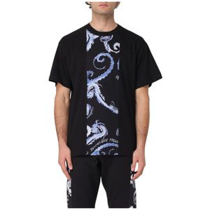 Versace Jeans Couture, Heren, Tops, Zwart, Maat: M