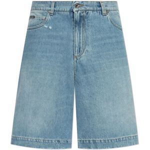 Dolce & Gabbana, Heren, Korte broeken, Blauw, Maat: S Denim,