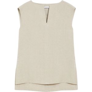 Max Mara, Dames, Tops, Beige, Maat: S Linnen,
