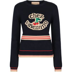 Valentino - Chez Valentino - Sweater - Blauw - Katoen